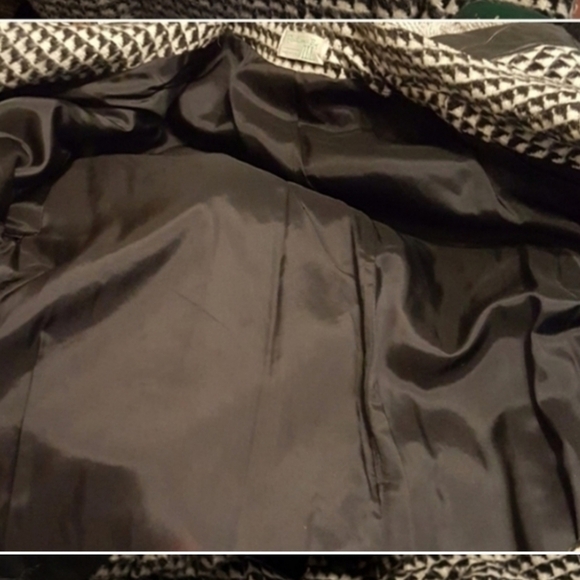 Vintage black‎ and white wool maxi coat 14 - Picture 10 of 14